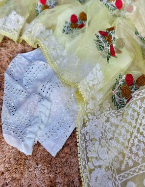 yellow semi pure organza | blouse - stitched sequance blouse | blouse - 38 fabric thread embroidery work party wear 