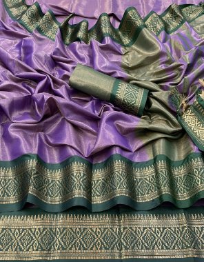 purple kanjivaram soft silk fabric weaving work festive 