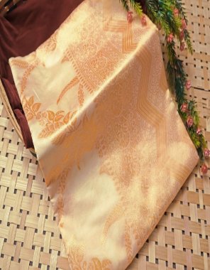 white soft lichi silk  fabric weaving work festive 