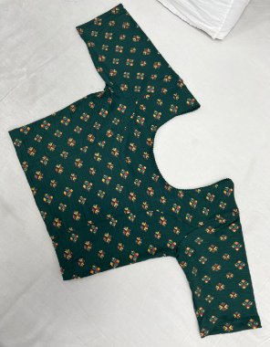 dark green lycra strachable fabric with printed design | sleeves - 9 inch | back pattern - round shape | size - l ( 30 - 34 ) | xl ( 34 - 36 ) | xxl ( 36 - 40 ) fabric printed work casual 