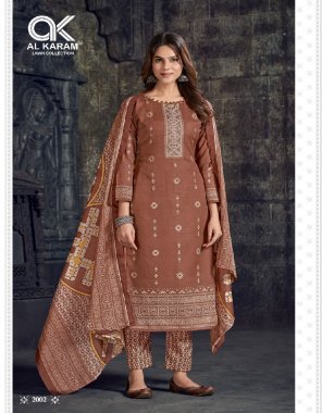 brown top - pure soft cotton with foil print ( 2.40 m) | bottom - soft cotton ( 2.0 m) | dupatta - cotton print dupatta ( 2.0 m) fabric printed work party wear 