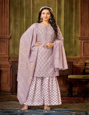 purple top - pure cotton foil print with khatli handwork | bottom - pure cotton print | dupatta - pure cotton print fabric printed work ethnic 