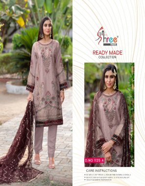 pink top - organza | bottom - silk viscose | dupatta - embroidered net ( pakistani copy ) fabric embroidery work casual 