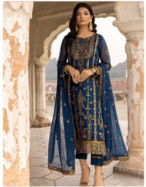 rama top - georgette with sequance embroidery work | sleeves - georgette with sequance embroidery work | dupatta - georgette with sequance work ( 4 side ) | bottom - santoon with patch work | inner - santoon | length - 42 