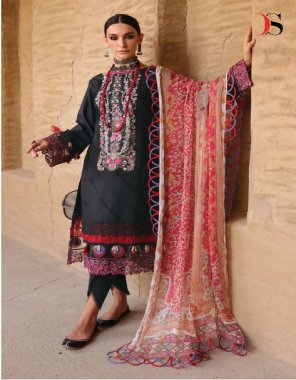black top - cotton with heavy self embroidery & various embroidery patches | bottom - cotton solid | dupatta - cotton mal mal prints ( pakistani copy ) fabric embroidery work party wear 