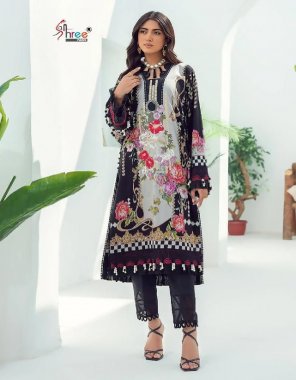 black top - cotton print with patch embroidery | bottom - semi lawn | dupatta - chiffon ( pakistani copy ) fabric embroidery work casual 