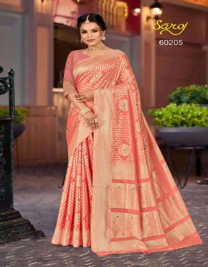 pink heavy cotton minakari weaving rich pallu work saree with unstitched blouse piece fabric weaving work ethnic 