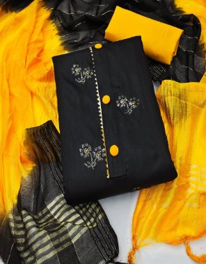 black top - zora silk 2m | bottom - cotton 2m | dupatta - corona cotton 2.15m fabric weaving work ethnic 