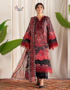 black top - cotton print with heavy embroidered patches 2 patch | bottom - semi lawn | dupatta - cotton ( pakistani copy ) fabric embroidery work party wear 