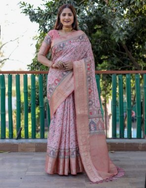 pink pashmina digital printed soft dolla silk saree crafted with fully pashmina concept all over body with rich border and royal pallu | paired with digital print pashmina concept blouse with border | saree - 5.50 m | blouse - 0.80 m fabric digital printed work ethnic 