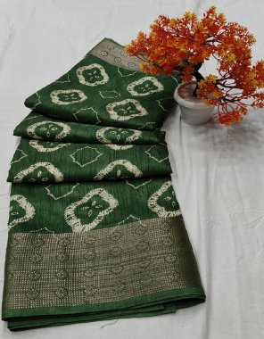 dark green soft dolla silk with jacquard border fabric jacquard work festive 