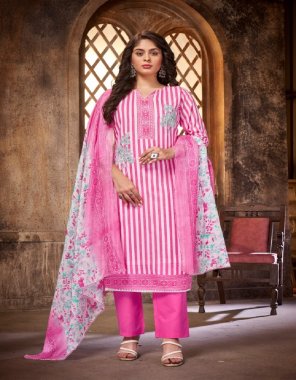 pink top - pure cotton print with khatli handwork | bottom - pure cotton soild dyed | dupatta - pure cotton kota chex print fabric printed work ethnic 