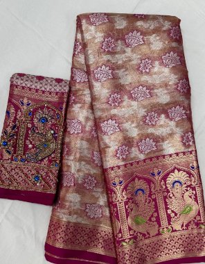 pink saree - silk saree pure handloom weave with meenakari and rich pallu | blouse -  handwork khatli dharmavaram heavy blouse work  fabric weaving work ethnic 