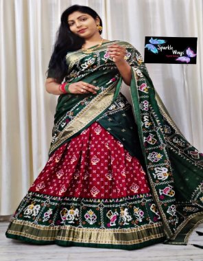 pink lehenga - pure dolla silk with khajuri crushed with foil printed and digital print | waist - supperted with canvas | length - 41 | flair - 4 m | inner - micro cotton | type - stitched | blouse - dolla silk with foil printed | blouse type - 1m ( unstitched ) | dupatta - pure dolla silk with viscose border and tassels digital printed with foil printed work ( 2.5m)  fabric printed work party wear 