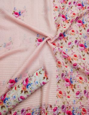 pink saree - georgette ( 5.5 m) | blouse - fantem ( 0.80 m)  fabric sequance work festive 