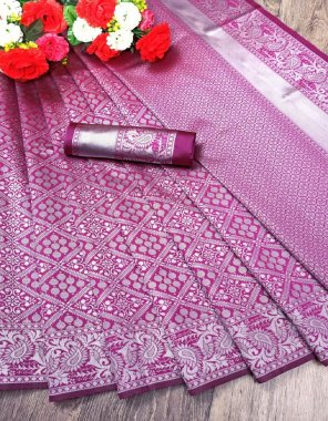 pink soft lichi silk cloth | blouse - contrast with exclusive jacquard border ( master copy ) fabric jacquard work casual 