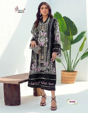 black top - cotton print with patch embroidery | bottom - semi lawn | dupatta - chiffon ( pakistani copy ) fabric embroidery work festive 
