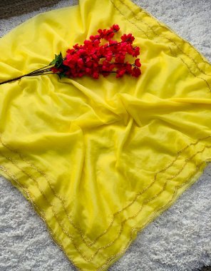 yellow pure organza handcrafted | blouse - white silk fabric handcrafted work party wear 