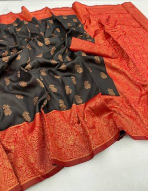 black banarasi soft silk fabric weaving work ethnic 