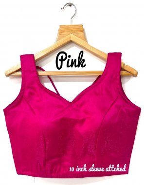 pink milan silk | back open pattern | v neck style pattern  fabric plain work ethnic 