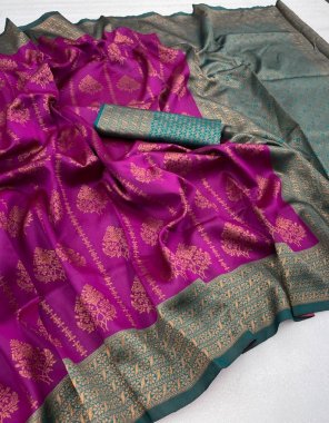 magenta banarasi soft silk fabric weaving work festive 