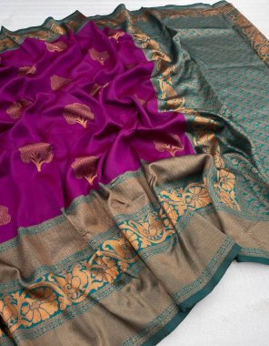 magenta banarasi soft silk fabric weaving work festive 