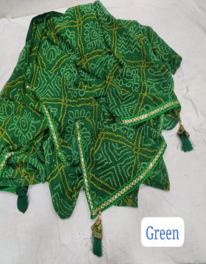 green saree - georgette bandhani printed with heavy latkan | blouse - mono banglori  fabric printed work casual 