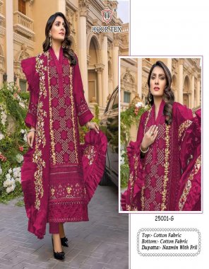 pink top - cotton with embroidery sequance work  | bottom - semi lawn | dupatta - nazneen with embroidery freel lace | size - 56 ( 8xl)  fabric embroidery work casual 