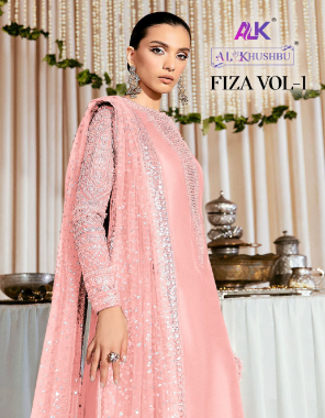 pink top - georgette with heavy embroidered | bottom - dull santoon | dupatta - georgette with heavy embroidred | inner - dull santoon fabric embroidery work festive 