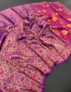 purple kanchipuram soft silk fabric weaving work festive 