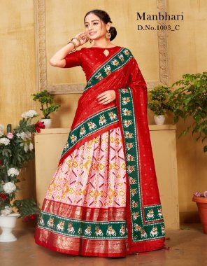 baby pink lehenga - pure dola silk with khajuri crushed | waist - supported upto 42| lehenga closer - stitched with canvas | length - 41 | flair - 4 m | inner - micro cotton | type - stitched | blouse - dola silk with foil print | length - 1 m | dupatta - pure dola silk with viscose border and tassels ( 2.5m) fabric digital print work ethnic 
