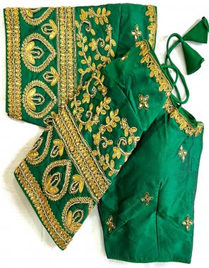 dark green heavy banarasi silk | front open  fabric thread jari work work festive 