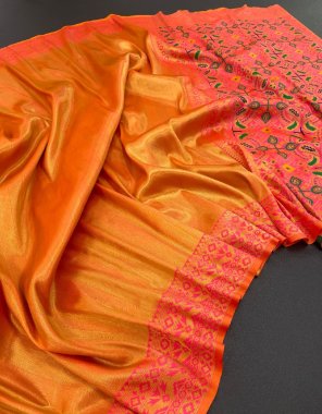 pink kanjipuram soft silk fabric weaving work ethnic 