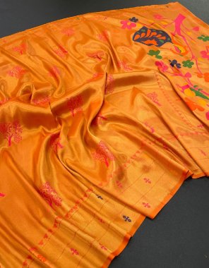 yellow kanjipuram soft silk fabric weaving work ethnic 