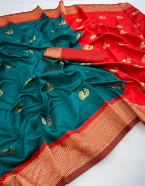 rama banarasi soft silk fabric weaving work wedding 