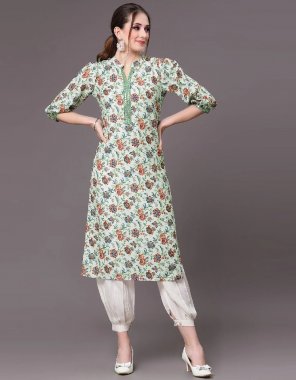 pista poly rayon printed embroidery| kurti length - 45 inch fabric embroidery work festive 