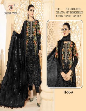 black top - heavy georgette with heavy embroidery sequance diamond work | bottom & inner - santoon | dupatta - nazmeen with embroidery work | size - 58 ( 9xl) fabric embroidery work casual 