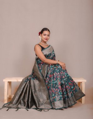 rama soft banarasi patola style saree fabric weaving work party wear 