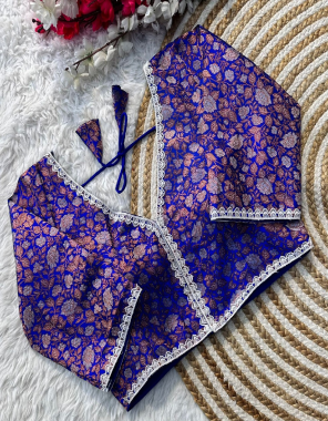 navy blue banarasi silk | sleeves - 13inch +| height - 15 inch fabric printed work ethnic 