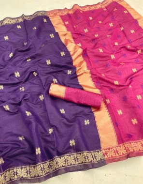 purple soft lichi silk fabric jacquard work casual 
