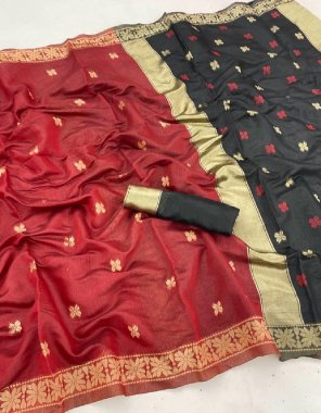 red soft lichi silk fabric jacquard work ethnic 