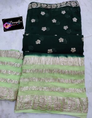 dark green pure viscose georgette weaving jacquard | shaded concept color  fabric weaving work festive 