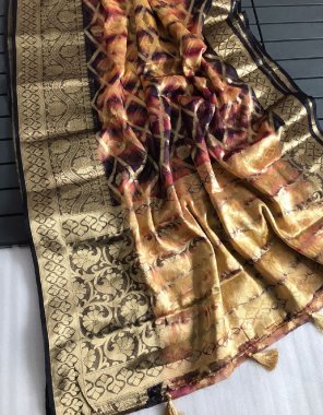 brown soft organza with zari weaving with big zari weaving border fabric weaving work festive 
