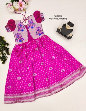 pink gown - soft zari weaving designer paithani gown | inner - micro cotton  fabric weaving work festive 