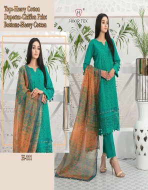 sky blue top - cotton with embroidery beautiful work | bottom - semi lawn | dupatta - chiffon print  | size - 58 ( 9xl )  fabric embroidery work casual 