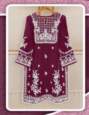 maroon top - heavy georgette | bottom - cotton stretchable | dupatta - designer dupatta  fabric embroidery work ethnic 