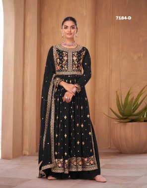 black top - blooming faux georgette with sequance embroidery work | dupatta - blooming faux georgette with sequance embroidery work | plazzo - blooming faux georgette ( master copy ) fabric embroidery work festive 
