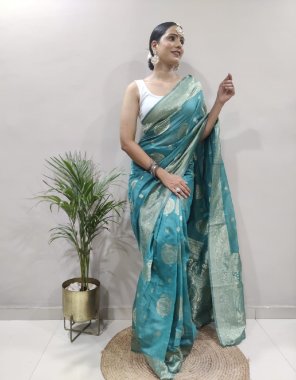 sky blue pure soft cotton silk | type - ready to wear fabric weaving work casual 