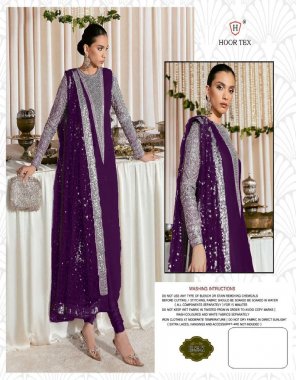 purple top - heavy georgette with heavy embroidery sequance work | bottom & inner - santoon  | dupatta - heavy net with embroidery sequance work | size - 56 ( 8xl ) fabric embroidery work casual 