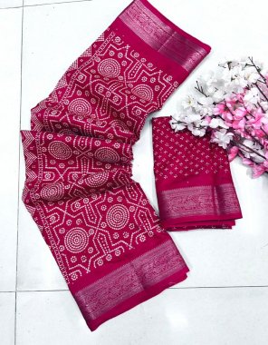 pink cotton silk printed designer crochet sequance pattern | blouse - running fabric sequance work festive 